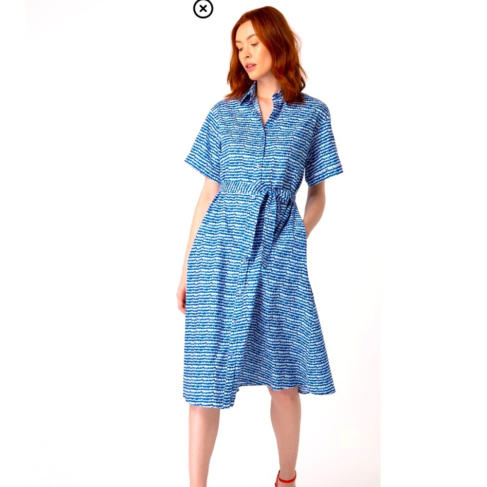 Tucker Sarah Shirt Dress - Cobalt Sound, size L